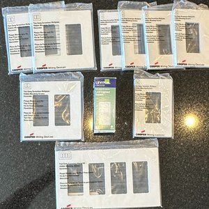 9 Screwless Decorative Electrical Outlet Switch Plates, Leviton Switch & Bonus